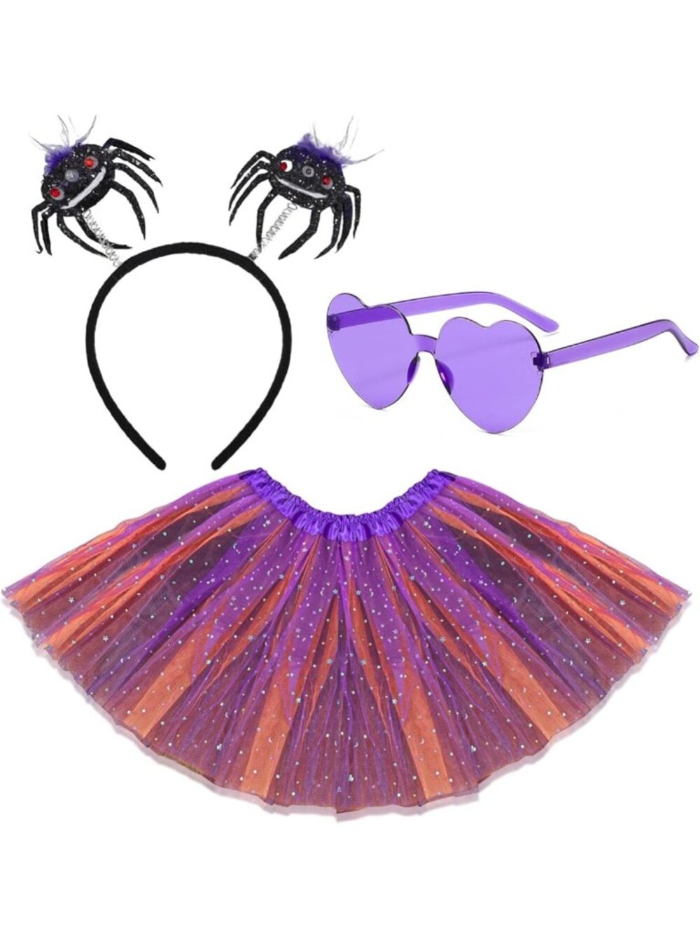 Spider Headband/glasses/tutu skirt Women's Halloween costume (OS)-NEW